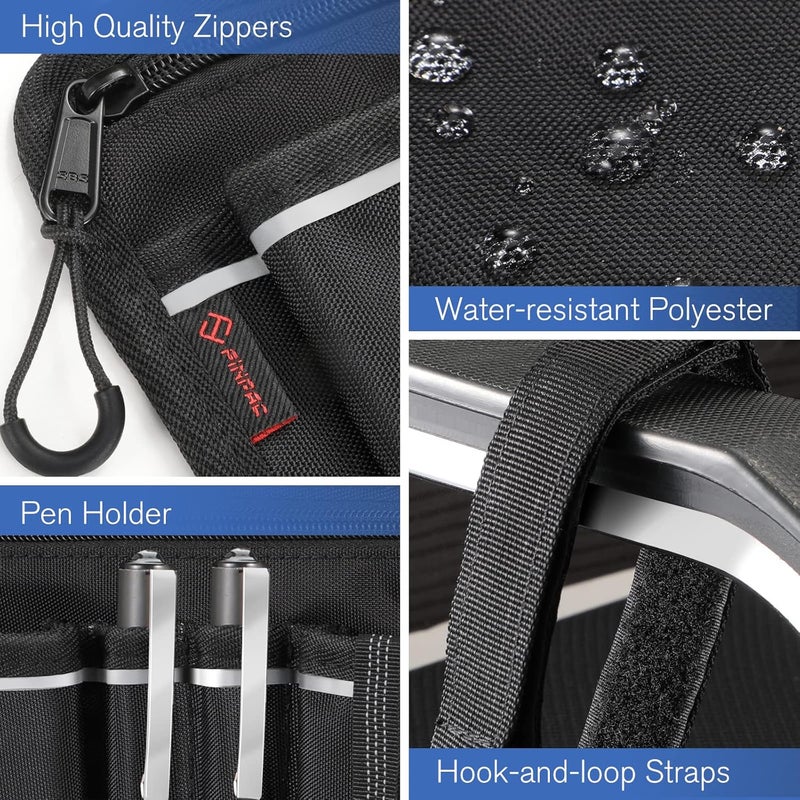 FINPAC Wheelchair Side Organizer Bag with Cup Holder, Wheelchair Armrest Accessories Pouch with Pen Slot and Reflective Strips for Power Wheelchairs, Walkers, Rollators, Adults, Seniors - Black - Image 4